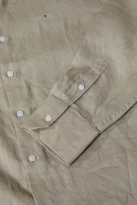 Kiton 자수 포인트 리넨 긴팔 셔츠 001-216047