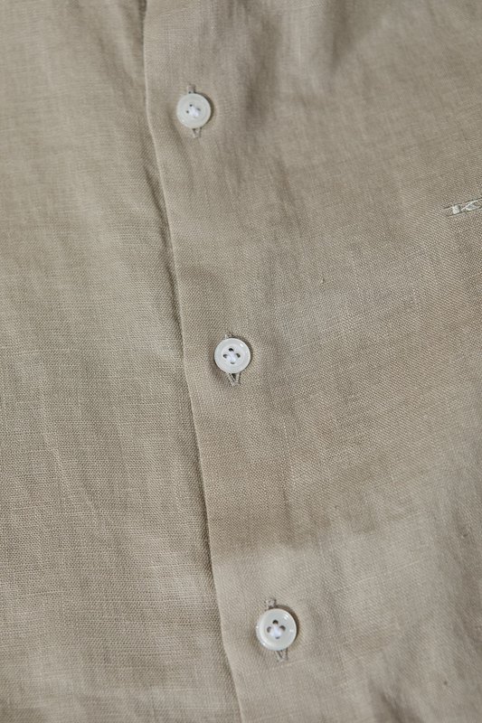 Kiton 자수 포인트 리넨 긴팔 셔츠 001-216047
