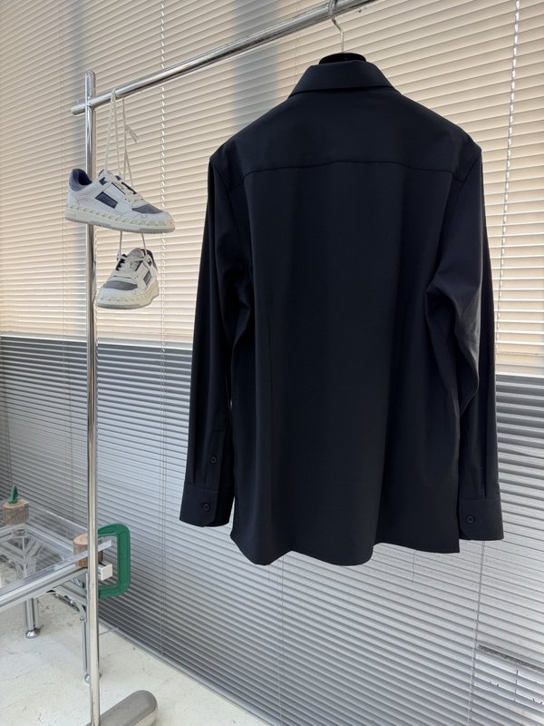 Kiton 남성 텐셀 코튼 칼라 롱슬리브 셔츠 001-216048