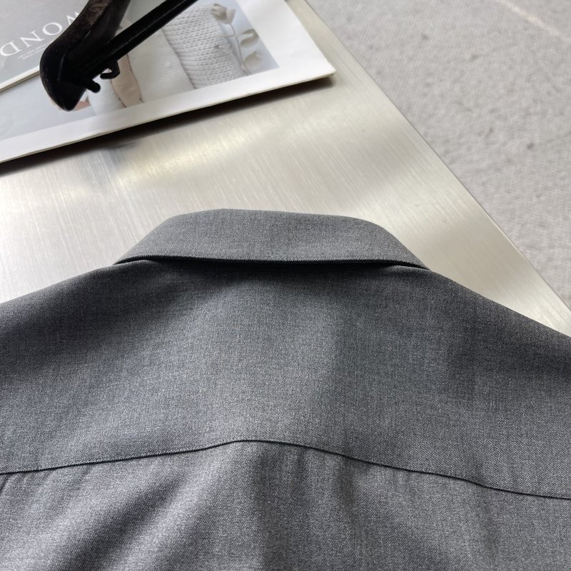 Kiton 남성 텐셀 코튼 칼라 롱슬리브 셔츠 001-216049
