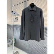 Kiton 남성 텐셀 코튼 칼라 롱슬리브 셔츠 001-216049