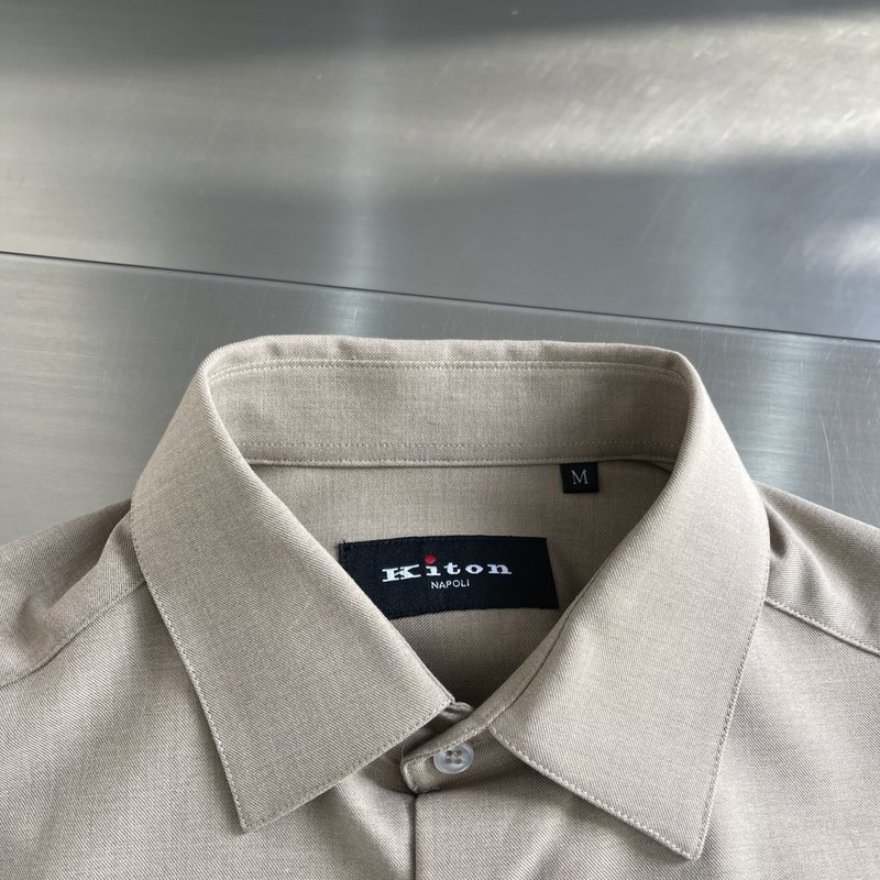 Kiton 남성 텐셀 코튼 라펠 긴팔 셔츠 001-216050