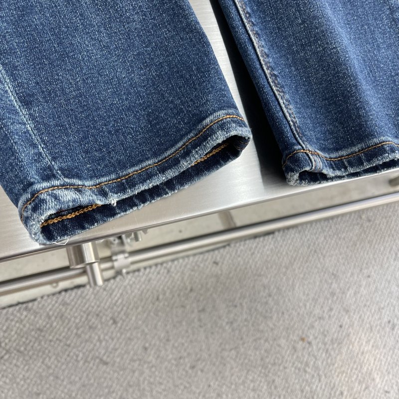Kiton 가을 겨울 신축성 슬림 스트레이트 진 001-216059