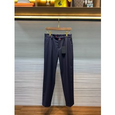 Kiton 남성 네이비 울 혼방 캐주얼 정장 바지 001-216060