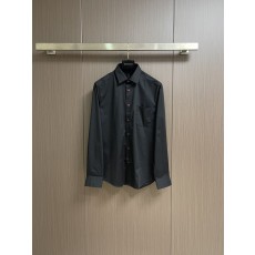 Kiton 남성 솔리드 컬러 긴팔 셔츠 001-216061