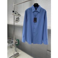 Kiton 남성 면 소재 자수 칼라 긴팔 셔츠 001-216080