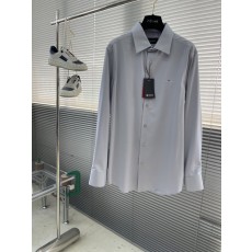 Kiton 남성 면 소재 자수 칼라 긴팔 셔츠 001-216081
