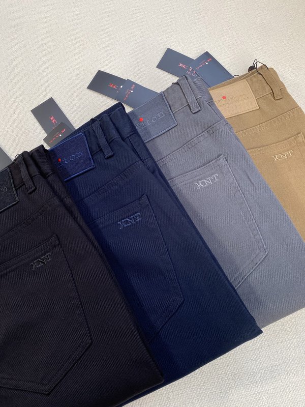 Kiton 남성 비즈니스 캐주얼 치노 팬츠 001-216083