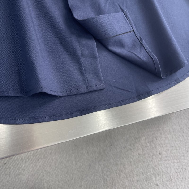 Kiton 남성 면 소재 자수 칼라 긴팔 셔츠 001-216086
