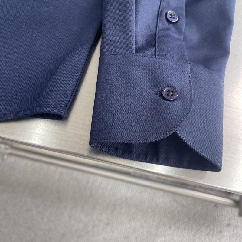 Kiton 남성 면 소재 자수 칼라 긴팔 셔츠 001-216086
