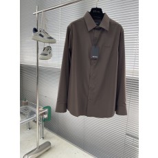 Kiton 남성 면 소재 자수 칼라 긴팔 셔츠 001-216087