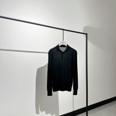 Kiton 올리브 블랙 울 폴로 니트 001-216090