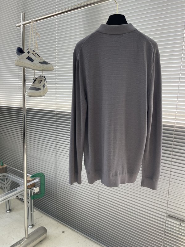 Kiton 3 단 버튼 칼라 니트 긴팔 스웨터 001-216099