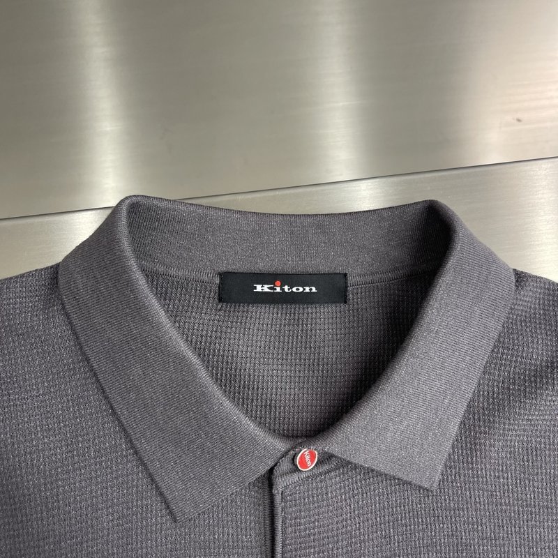 Kiton 3 단 버튼 칼라 니트 긴팔 스웨터 001-216099