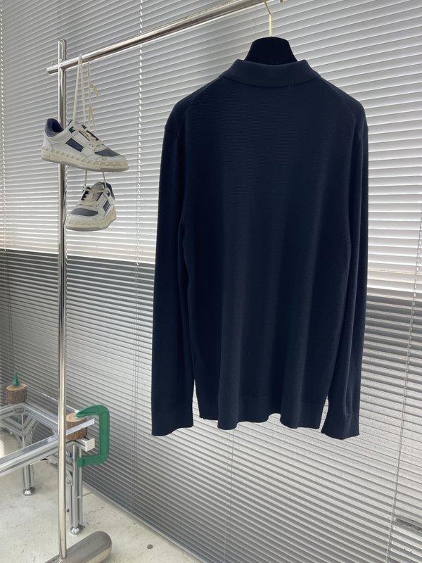 Kiton 3 단 버튼 칼라 니트 긴팔 스웨터 001-216100