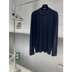 Kiton 3 단 버튼 칼라 니트 긴팔 스웨터 001-216100