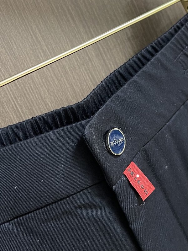 Kiton 빈티지 캐주얼 정장 바지 남성 슬림 핏 001-216107
