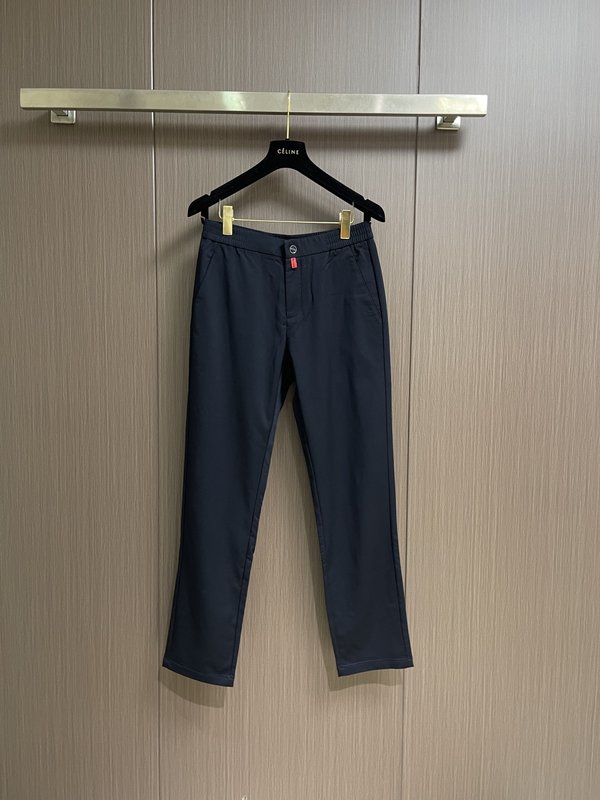 Kiton 빈티지 캐주얼 정장 바지 남성 슬림 핏 001-216107