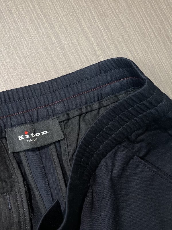 Kiton 빈티지 캐주얼 정장 바지 남성 슬림 핏 001-216107
