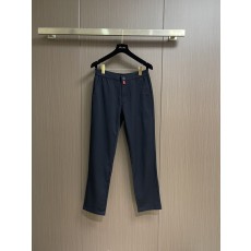 Kiton 빈티지 캐주얼 정장 바지 남성 슬림 핏 001-216107