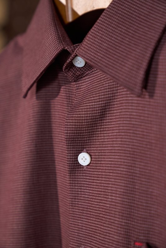 Kiton 울 천사격 긴팔 셔츠 001-216115