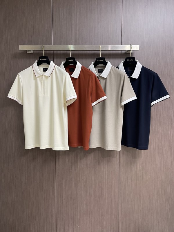 Kiton 남성 하프 지퍼 니트 반팔 폴로 셔츠 001-216117