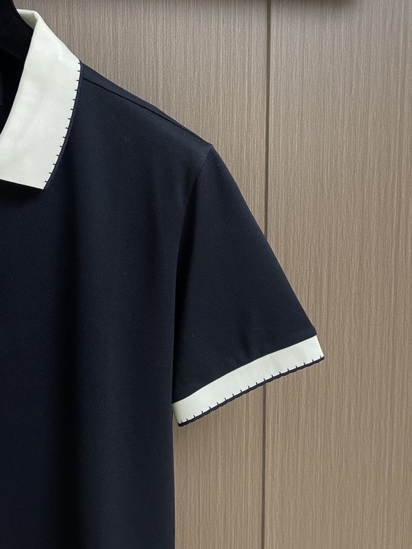 Kiton 남성 하프 지퍼 니트 반팔 폴로 셔츠 001-216117