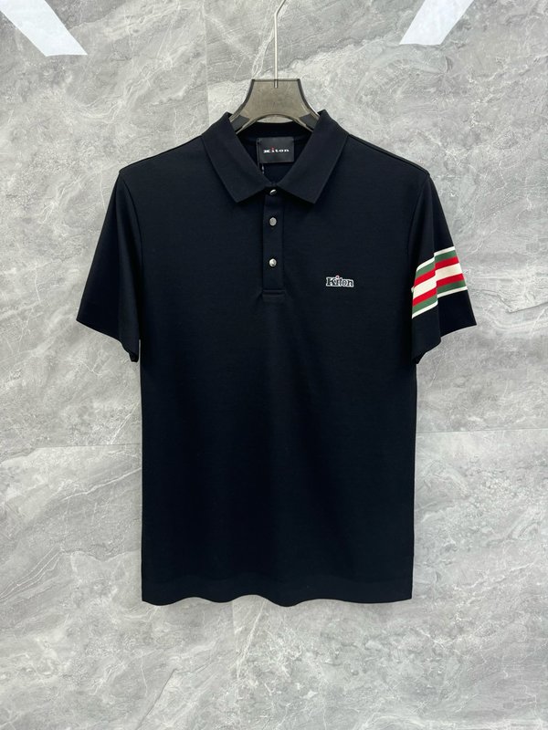 Kiton 남성 비즈니스 니트 폴로 셔츠 001-216118