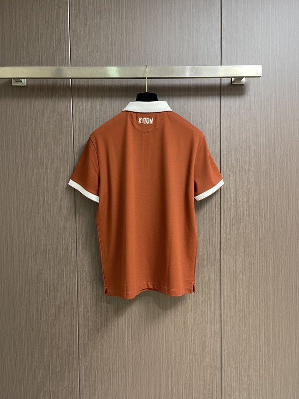 Kiton 남성 하프 지퍼 니트 폴로 셔츠 001-216122