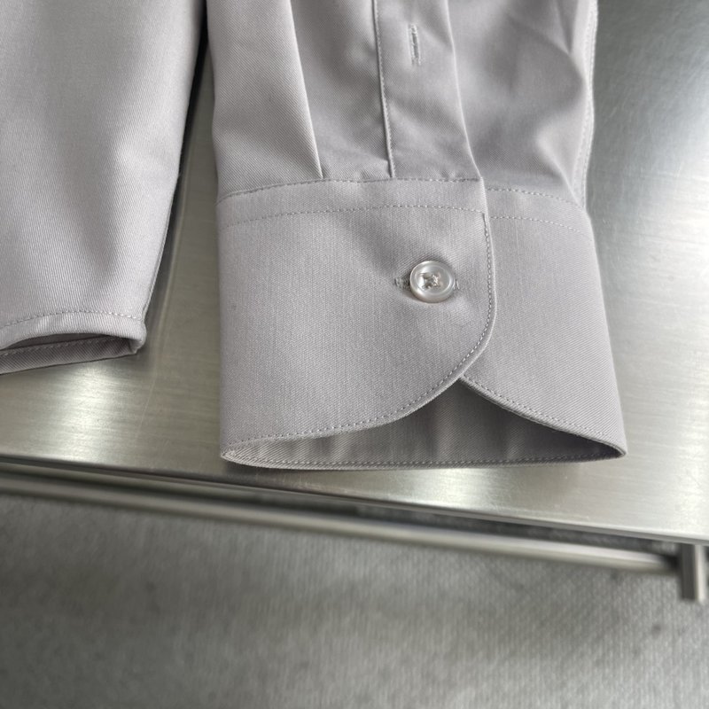 Kiton 남성 면 소재 자수 칼라 긴팔 셔츠 001-216121