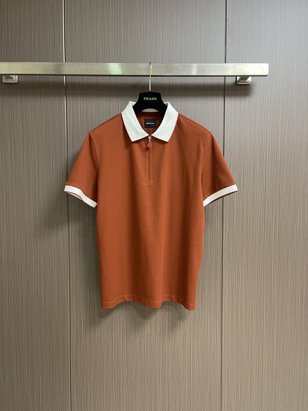 Kiton 남성 하프 지퍼 니트 폴로 셔츠 001-216122