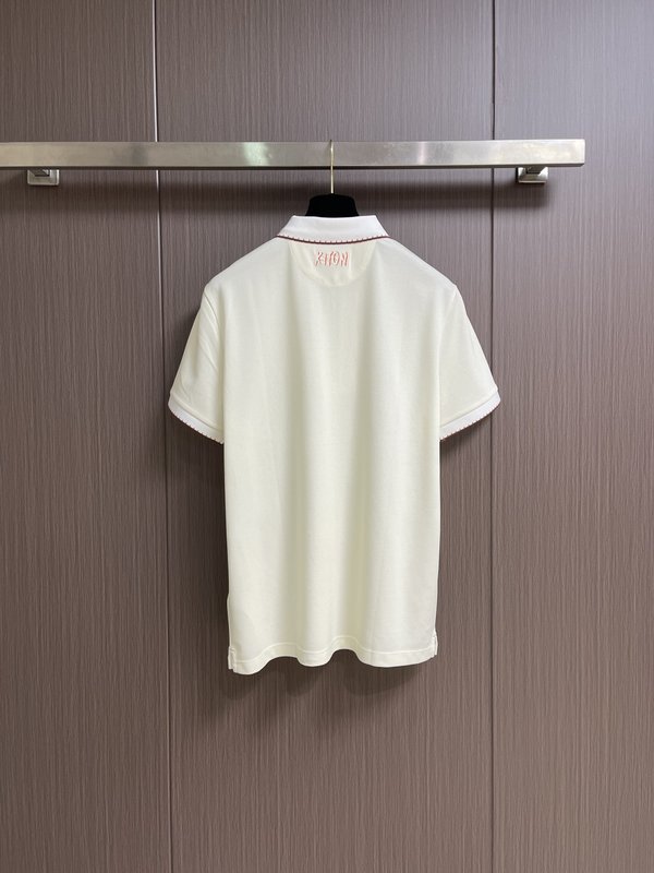 Kiton 남성 하프 지퍼 니트 반팔 폴로 셔츠 001-216133