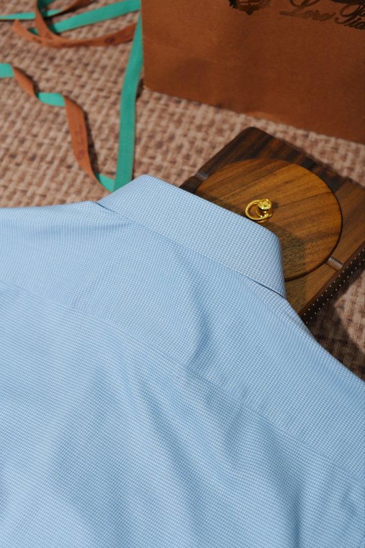Kiton 울 천사격 긴팔 셔츠 남성용 001-216153