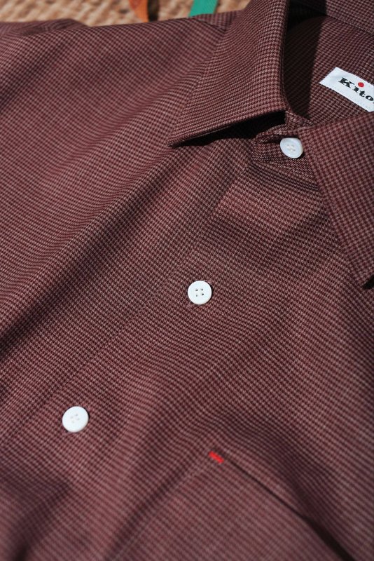 Kiton 울 천사격 긴팔 셔츠 001-216154