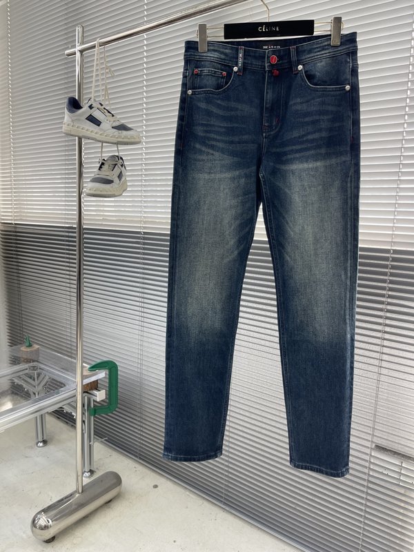 Kiton 남성 클래식 스트레치 데님 팬츠 001-216158
