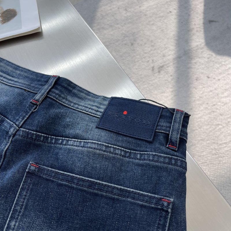 Kiton 남성 클래식 스트레치 데님 팬츠 001-216158