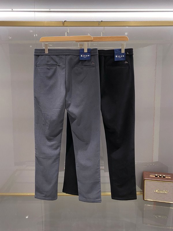 Kiton 남성 코튼 코듀로이 슬림 정장 바지 001-216160