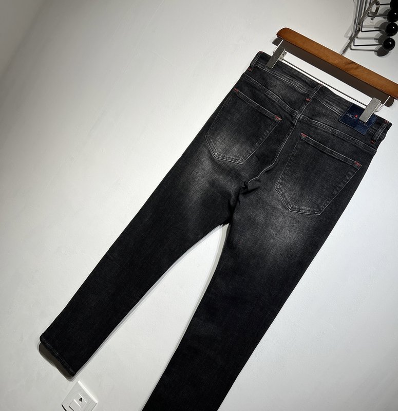 Kiton 미니멀 스타일 신축성 슬림 진 001-216164