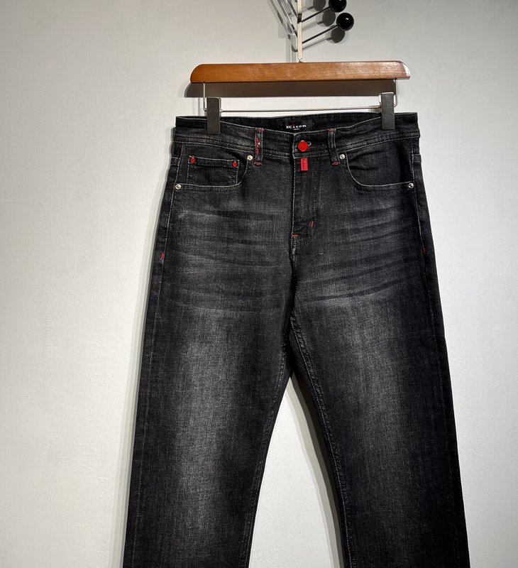 Kiton 미니멀 스타일 신축성 슬림 진 001-216164