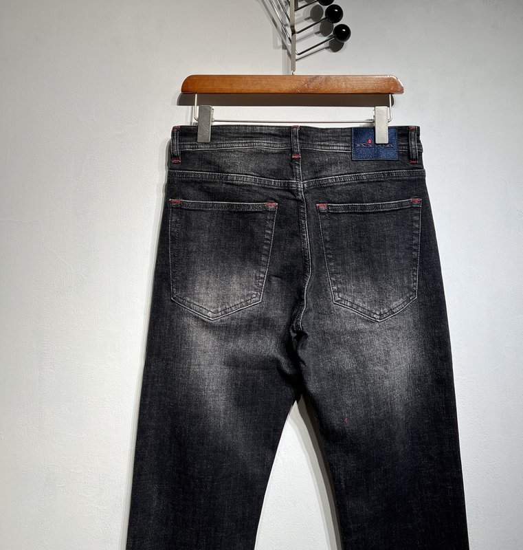 Kiton 미니멀 스타일 신축성 슬림 진 001-216164