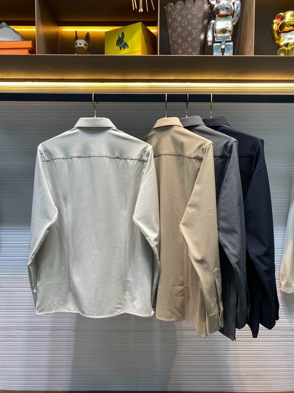 Kiton 남성 텐셀 코튼 라펠 긴팔 셔츠 001-216172