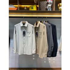 Kiton 남성 텐셀 코튼 라펠 긴팔 셔츠 001-216172