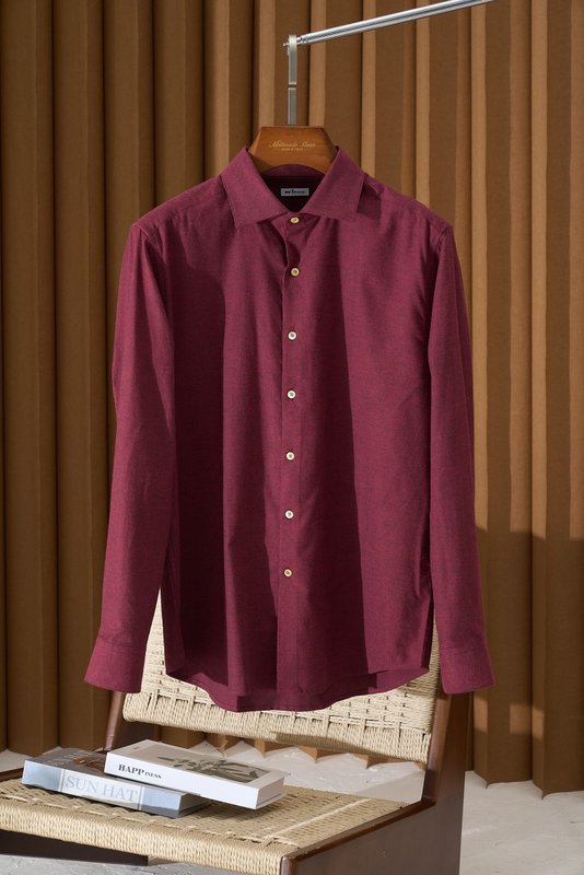 Kiton 남성 두꺼운 벨벳 셔츠 001-216174