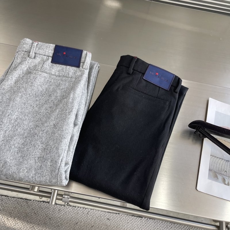Kiton 남성 울 혼방 비즈니스 정장 바지 001-216175