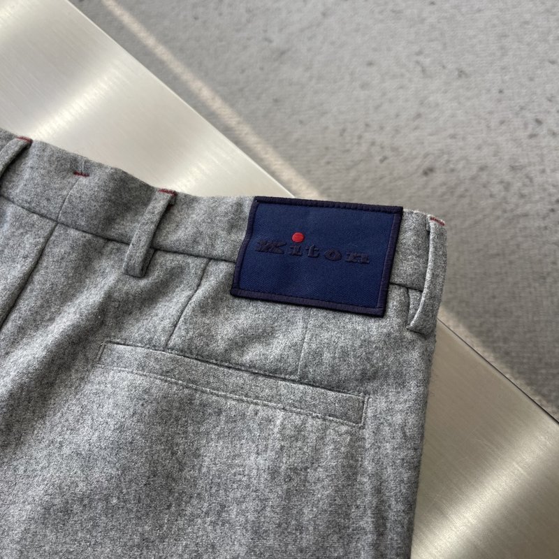 Kiton 남성 울 혼방 비즈니스 정장 바지 001-216175