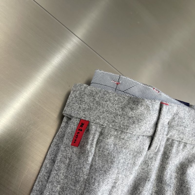 Kiton 남성 울 혼방 비즈니스 정장 바지 001-216175