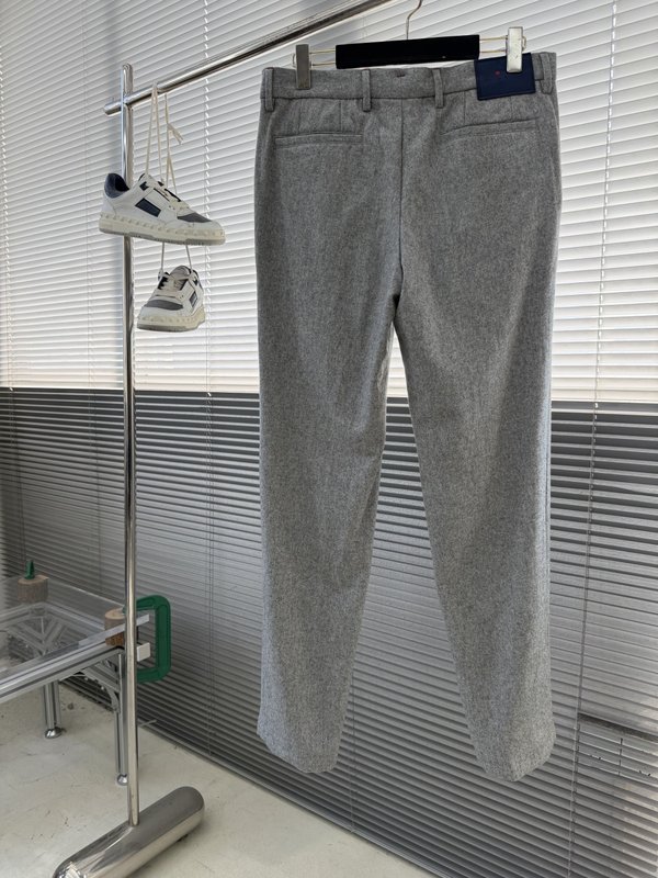 Kiton 남성 울 혼방 비즈니스 정장 바지 001-216175