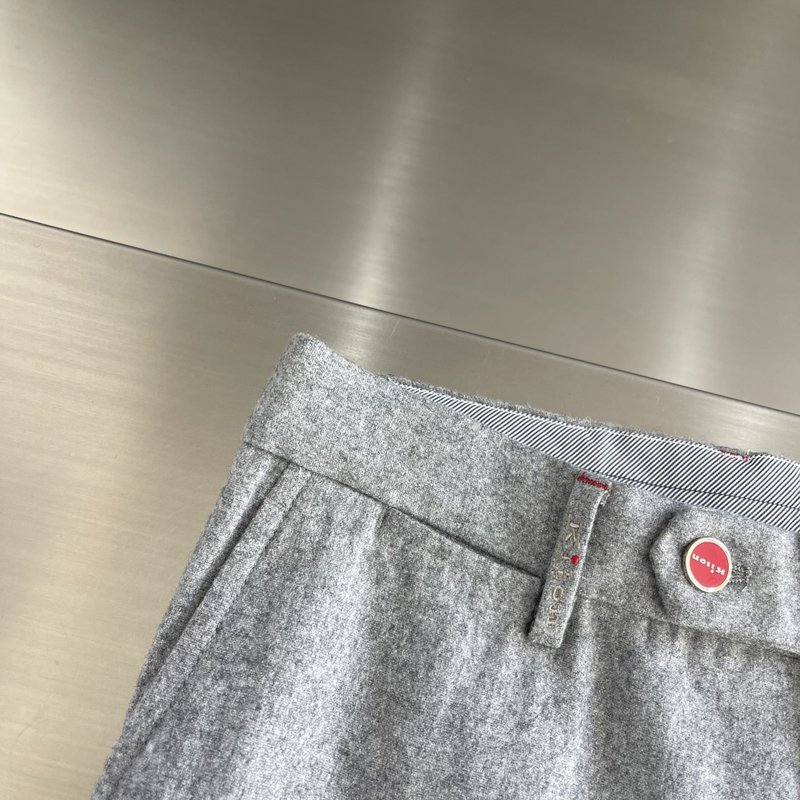 Kiton 남성 울 혼방 비즈니스 정장 바지 001-216175