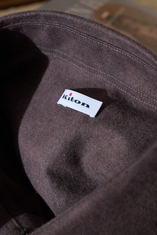 Kiton 남성 두꺼운 벨벳 셔츠 001-216178
