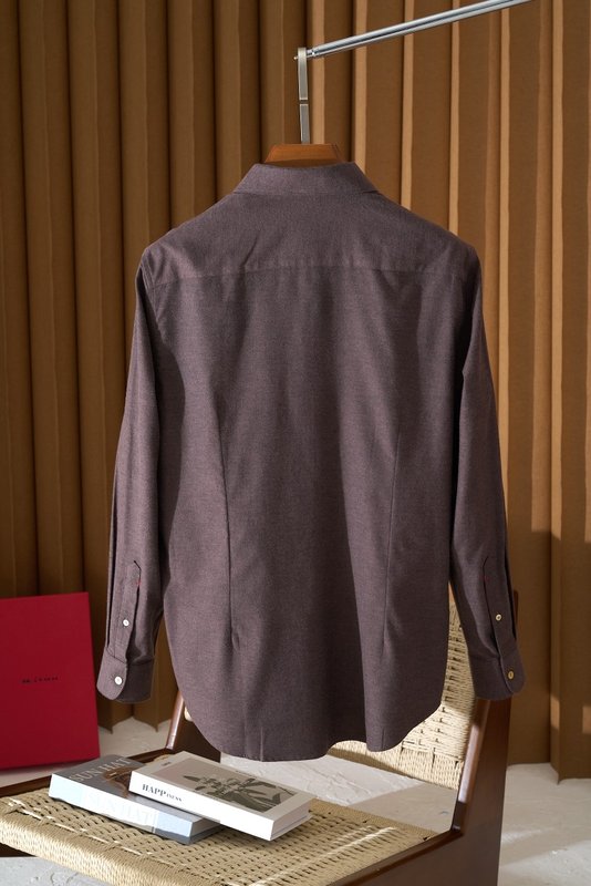 Kiton 남성 두꺼운 벨벳 셔츠 001-216178